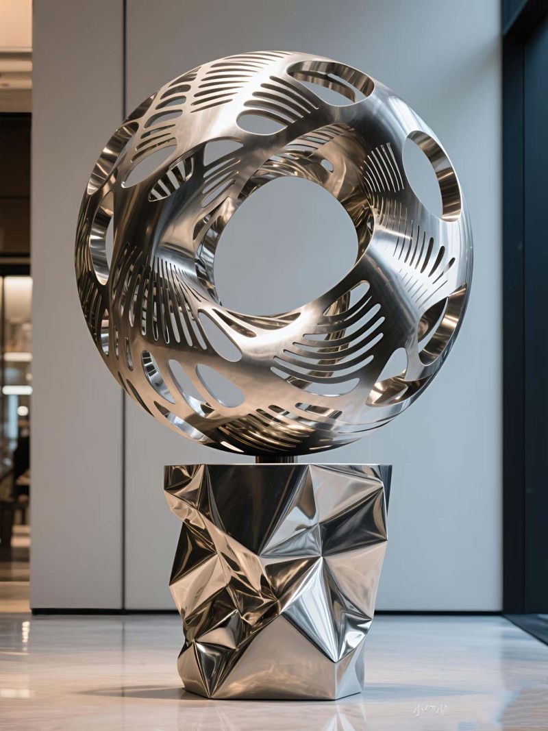 Round metal sculpture